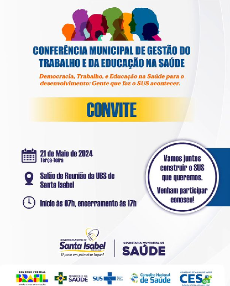 Conferência Municipal de Gestão do Trabalho e da Educação na Saúde✅